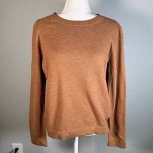 J Crew Teddie Womens Crewneck Wool Blend Brown Terracotta Womens Size Large